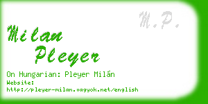 milan pleyer business card